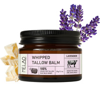 Baume hydratant au suif de bœuf HALAL, crème réparatrice de barrière cutanée, soin naturel pour peaux sensibles, baume fouetté au suif de bœuf à la lavande