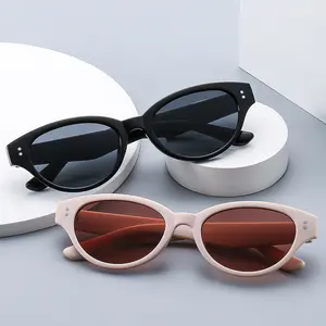 DL Glasses cat eye small frame sun glasses korea stylish PC lens sun shades new fashion women eyewear 2024