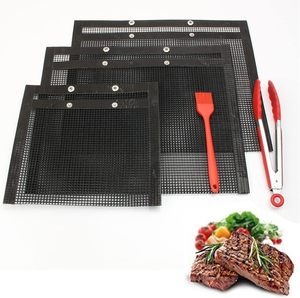 2025 New Food Grade Baking & Grilling Bag Heat Resistance <b>BBQ</b> Mesh Picnic Tool Outdoor Kitchen Grill Mats Sale - Product Image 1