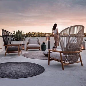 Modern Outdoor Solid Wood <b>Lounge</b> <b>Chair</b> for Villa Courtyard and Balcony Aluminum Alloy with Anti-Corrosion Design for Parks - Product Image 1
