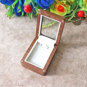 Luxury Wooden Handicraft Gift Box Walnut Rectangular Jewelry Box with <b>Acrylic</b> or <b>Mirror</b> Lid - Product Image 6