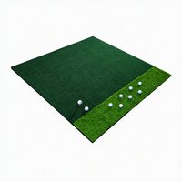 Tapis d'entraînement de golf professionnel 1,5 x 1,5 m, herbe longue et courte, double couche, design antidérapant en caoutchouc