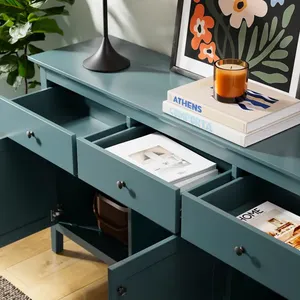 خزانة جانبية عريضة مع 3 أدراج واسعة و3 خزائن كبيرة، خزائن تخزين للمرآب، خزانة مطبخ - Product Image 3