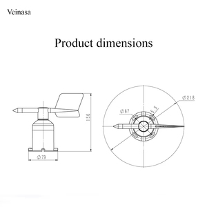 Veinasa-WDS01 IP65 Sensor Digital de Dirección del Viento para Exteriores, Económico, de ABS, Anemómetro Mecánico para Aviones y Embarcaciones, Personalizable - Product Image 3