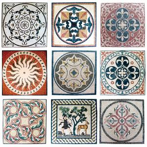 Incrustation de médaillon de marbre de motif de marbre de jet d'eau de conception de fleur faite à la main compliquée de style de la <span class=keywords><strong>France</strong></span> pour le projet de palais d'hôtel - Product Image 4