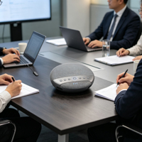 Microphone de conférence sans fil 5-7m à haute sensibilité, micro à condensateur pour salle de réunion, système audio à réduction de bruit