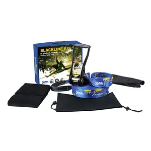 Tùy chỉnh slackline thiết lập slackline Webbing đào tạo dòng cây bảo vệ slackline kit đi bộ dòng với Ratchet và vòng cho cân bằng