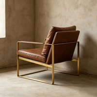 Fauteuil de loisirs moderne modulaire en acier et cuir PU |   Meubles d'appoint en bois pour la maison, le bureau, le salon et l'hôtel