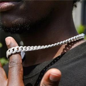 Cadena Cubana de Moissanita con Incrustaciones de Diamantes, Joyería de Plata de Ley 925 de 6 mm y 2 Filas, Collar Hip Hop, Cadena Cubana de Moissanita VVS - Product Image 6