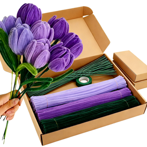 Kit de 300 Piezas de Alambre Floral de Colores de la Marca BAINING, Cinta para Tallos, Limpiapipas, Papel para Envolver Flores, Cinta Decorativa, Suministros para Manualidades - Product Image 1