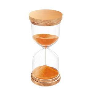 CNCJ Sablier en bois fait main de 60 minutes, orange - Petite décoration de bureau, cuisine, salle de classe, bureau, maison - Product Image 1