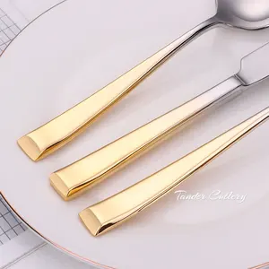 Luxury Wedding Flatware Set Forged Cutlery Sets Luxury High Quality Stainless Steel 18-10 Restaurants Catering Cutlery