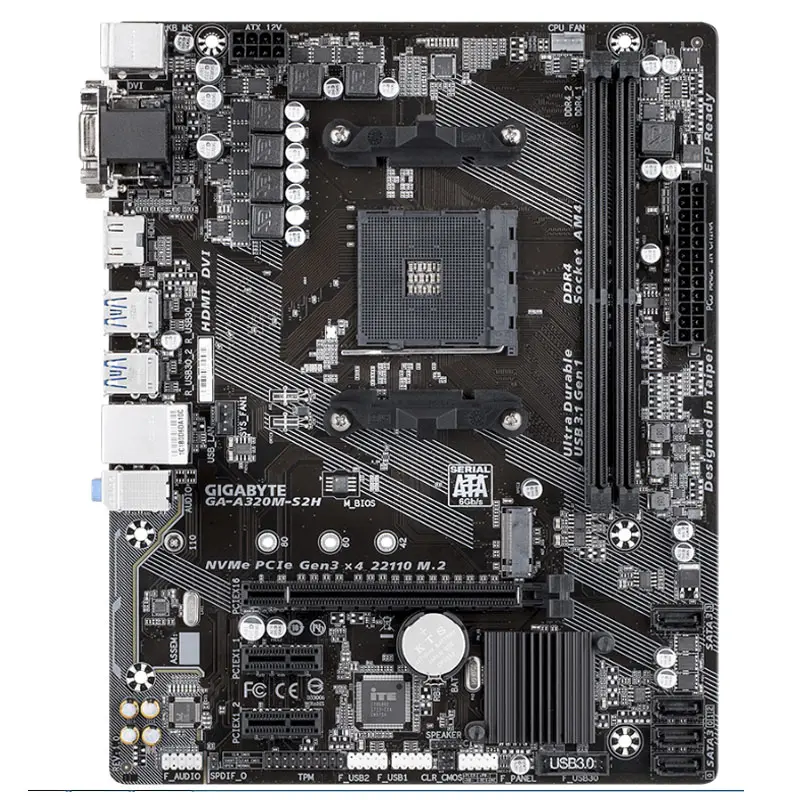 A320M S2H motherboard M-ATX AMD A320/DDR4/M.2/USB3.1/STAT3.0/SSD 32G Channel Socket AM4 mainboard