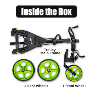 Light Weight <b>Foldable</b> 3 Wheel Aluminum Frame Golf <b>Trolley</b> Push Cart With Bottle Holder PEQBLC1001 3 Wheel Golf <b>Trolley</b> With Foot - Product Image 5