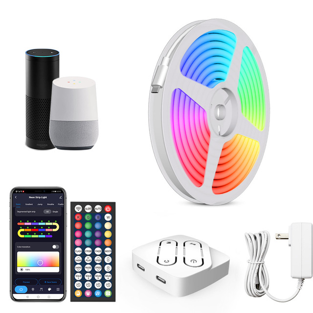 Smart LED WIFI RGBIC Dream Color Neon Strip Flexible Light Decoration16.4ft 360LED IP65 Waterproof Work With Alexa Light Strip