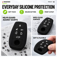 Coque de protection de clé en silicone à 3 boutons pour Toyota Hilux Land Cruiser Riez Rav4 Prado Innova 86 Accessoire de protection de clé de voiture