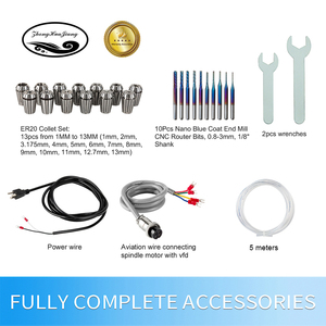 Low Noise 2.2KW ER20 Water Cooled CNC Spindle Motor 110V/220V/380V CE Standard With VFD Kit For CNC Router <b>Engraving</b> <b>Machine</b> - Product Image 3