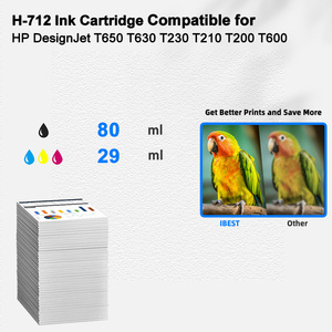 Cartouche d'encre compatible IBEST <span class=keywords><strong>HP</strong></span> 712 compatible avec <span class=keywords><strong>HP</strong></span> DesignJet T650 T630 T230 T210 T200 <span class=keywords><strong>T600</strong></span> Cartucho De Tinta - Product Image 2