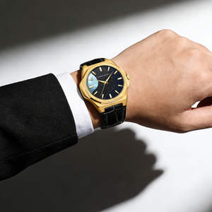 Montre HANNAH MARTIN, fabrication sur mesure, tendance, ultra-fine 6,8 mm, logo personnalisé, vente en gros, montre carrée décontractée, coffret cadeau pour homme. - Product Image 2