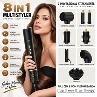 Sèche-cheveux et styler sans balais 8-en-1 haute vitesse, brosse à air chaud, boucleur automatique, volumateur, lisseur avec prise en charge de la langue française
