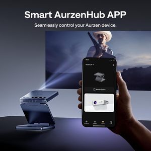 Aurzen máy chiếu kích thước bỏ túi mini DLP di động gấp ba lần màu xanh có khóa kéo máy chiếu Pin tích hợp sạc nhanh Type-C - Product Image 3
