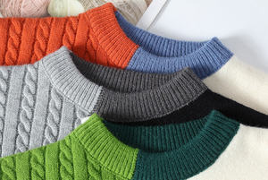 Men Color Block Knit Sweater Cable Pattern <b>Pullover</b> Long Sleeve Crew Neck Patchwork <b>Jumper</b> for Autumn - Product Image 6