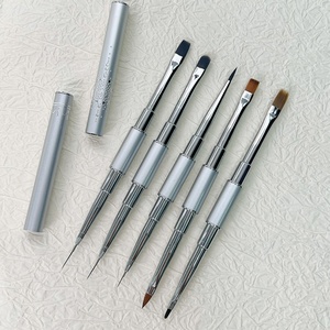 Factory Wholesale Custom Dual-head Nail <b>Brush</b> UV Nail <b>Brush</b> Nail Line Pen Drawing Flower Pen Customizable - Product Image 1
