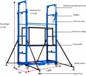 <span class=keywords><strong>Andamio</strong></span> eléctrico de 12 <span class=keywords><strong>metros</strong></span> de altura Plataformas de <span class=keywords><strong>andamio</strong></span> eléctrico móvil <span class=keywords><strong>Andamio</strong></span> eléctrico para construcción usando elevador - Product Image 3