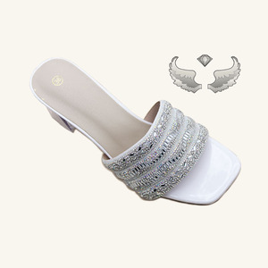 Sandalias de Tacón Alto para Mujer, Ligeras, Estilo Playa, para Verano, con Tacón de Aguja, Punta Abierta y Decoración de Pedrería - Product Image 3