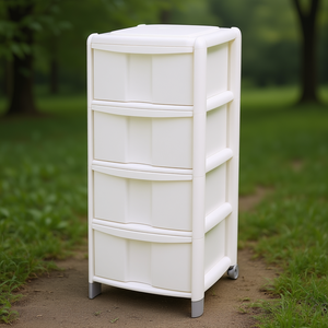 Cassettiera salvaspazio 4C (38.5x39.5x86cm) bambù bianco 9022069112 - Product Image 3