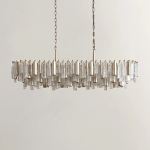 Lampadario di Lusso Minimalista in Vetro e Metallo Stile Vintage Italiano - Product Image 2