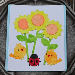 Girasoles y mariquitas troqueles de corte de Metal molde decoración de álbum de recortes grabado decoración de álbum de fotos fabricación de tarjetas troquelado de pollito - Product Image 2