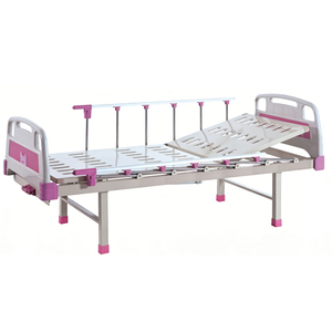 Letto Ospedaliero Rosa/Blu a 1 Manovella con Regolazione Schienale, Sponde Pieghevoli in Alluminio per Posizionamento Sicuro, per Reparto Pediatrico e Maternità KZA016 - Product Image 1