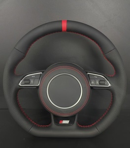 <span class=keywords><strong>Volant</strong></span> sport personnalisé <span class=keywords><strong>S</strong></span> <span class=keywords><strong>line</strong></span> pour <span class=keywords><strong>Audi</strong></span> A3 A4 A5 A6 Q3 <span class=keywords><strong>Q5</strong></span> Q7 TT, cuir perforé avec surpiqûres rouges - Product Image 1