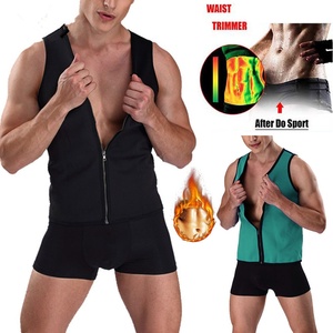 European American Fitness Compression Shirt <strong>Men's</strong> Sports Shapewear Zipper Vest Breathable Neoprene Sweat Suit Shapers - Product Image 2