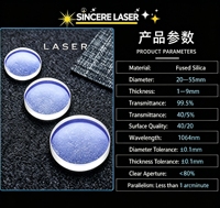 Lentille de protection laser à fibre Steedu New Uper21.5*2 24.9*1.5 1064nm à double face avec revêtement antireflet pour pièces de machines laser CNC haute puissance