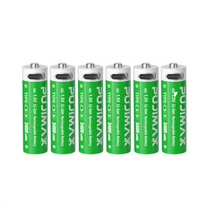 PUJIMAXカスタムUSB充電式単三電池1.5V充電式電池2個4個リチウム充電式電池USB-Cケーブル付き - Product Image 1