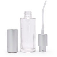 Bouteille de pulvérisation de parfum rechargeable, bouteille ronde transparente de 30ml en verre à brume fine, vente en gros