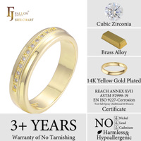 Bagues de mariage FJ Fallon Fashion Jewelry plaquées or 14 carats sur base en laiton
