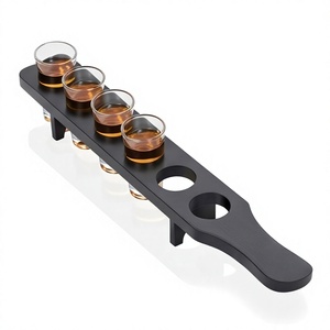Support en verre noir élégant de qualité supérieure, vaisselle élégante, parfait pour les mariages, les restaurants, les hôtels - Product Image 1