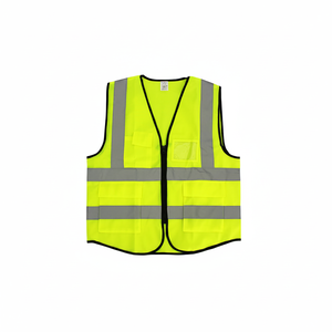 XL Size <b>Yellow</b> Safety Vest LED Flash Breathable Quick Dry <b>Waterproof</b> Cotton Polyester <b>Jacket</b> Customizable Logo 96PCS/CS - Product Image 2