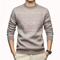 Pull-over d'hiver pour homme en molleton 100 % coton, anti-boulochage, respirant, col montant, manches longues, style décontracté et luxueux