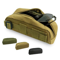 Étui de rangement tactique pour lunettes de soleil et lunettes de protection avec pochette Molle, fermeture éclair brodée, boîte en nylon imperméable