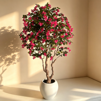 220cm Künstlicher Bougainvillea-Baum mit Seidenblumen Künstlicher Bonsai für Innenräume Hochzeit Heim Garten Dekoration