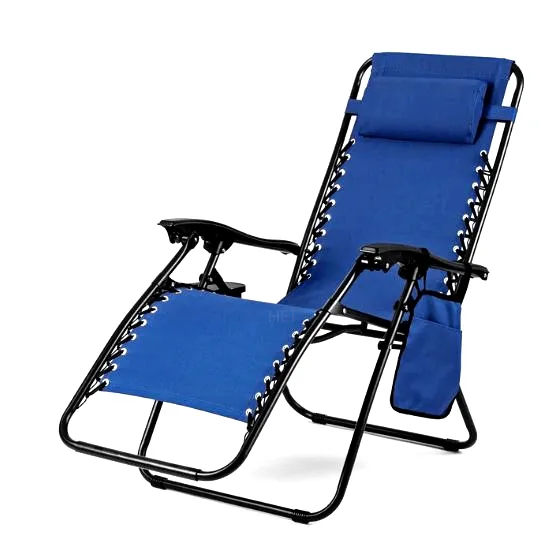 屋外レジャーチェア無重力ビーチ折りたたみ椅子枕とカップホルダーガーデンチェア
