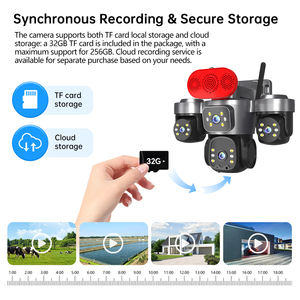 Caméra de sécurité solaire extérieure 4 objectifs 12MP panoramique <span class=keywords><strong>4G</strong></span>, vision nocturne couleur, alarme audiovisuelle, caméra IP sans fil, surveillance 24h/24 et 7j/7 - Product Image 6