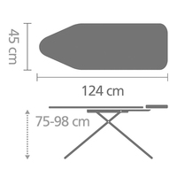Planche à repasser réglable en hauteur avec couvercle amovible