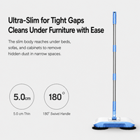 Balai serpillère manuel 2-en-1 sans électricité à pousser, brosse double latérale et rouleau spiralé pour le nettoyage domestique – Vente directe usine