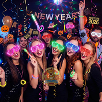 Lunettes LED Lumineuses Fluorescentes Clignotantes pour la Saint-Valentin, le Nouvel An, Thanksgiving, les Fêtes de Remise de Diplôme - Étanches et Fonctionnant sur Batterie
