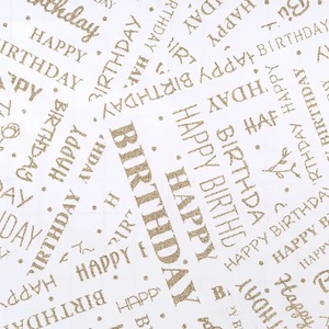 Custom Happy Birthday Gold Foil <b>Wrap</b> <b>Roll</b> White Metallized <b>Paper</b> Gift Packaging Eco-Friendly Recyclable Double-Sided Coated - Product Image 6